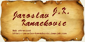 Jaroslav Kanačković vizit kartica